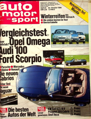 Deckblatt Auto Motor und Sport (22/1986)